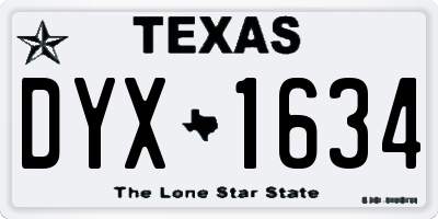 TX license plate DYX1634