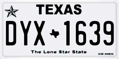 TX license plate DYX1639