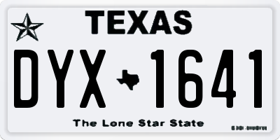 TX license plate DYX1641