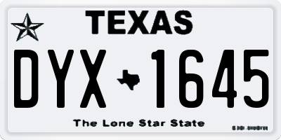 TX license plate DYX1645