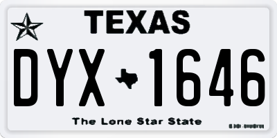 TX license plate DYX1646