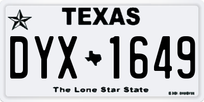 TX license plate DYX1649