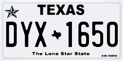 TX license plate DYX1650