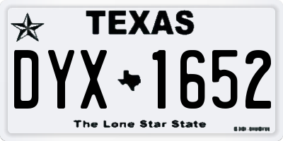 TX license plate DYX1652