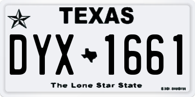 TX license plate DYX1661