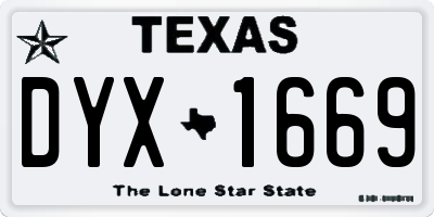 TX license plate DYX1669