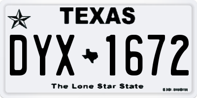 TX license plate DYX1672