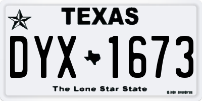 TX license plate DYX1673