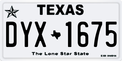 TX license plate DYX1675