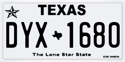 TX license plate DYX1680