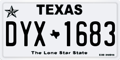 TX license plate DYX1683