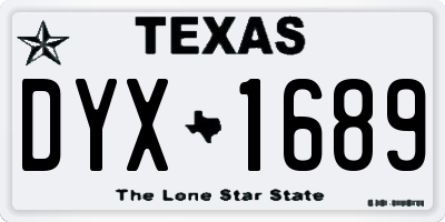 TX license plate DYX1689