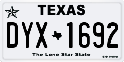 TX license plate DYX1692