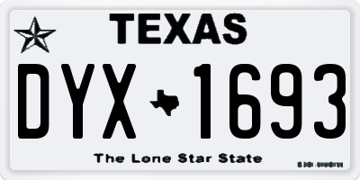 TX license plate DYX1693