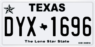 TX license plate DYX1696