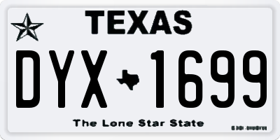 TX license plate DYX1699