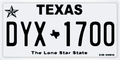 TX license plate DYX1700