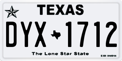 TX license plate DYX1712