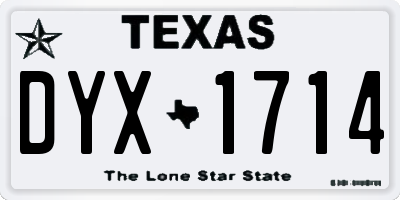 TX license plate DYX1714