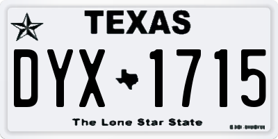 TX license plate DYX1715