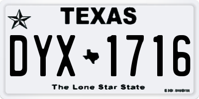 TX license plate DYX1716