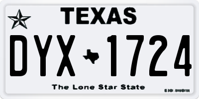 TX license plate DYX1724