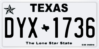 TX license plate DYX1736