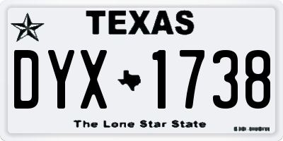 TX license plate DYX1738