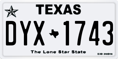 TX license plate DYX1743