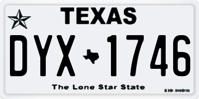 TX license plate DYX1746