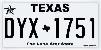 TX license plate DYX1751