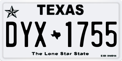 TX license plate DYX1755