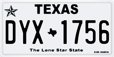 TX license plate DYX1756