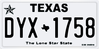 TX license plate DYX1758