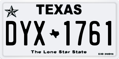TX license plate DYX1761