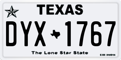 TX license plate DYX1767