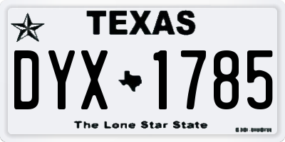 TX license plate DYX1785