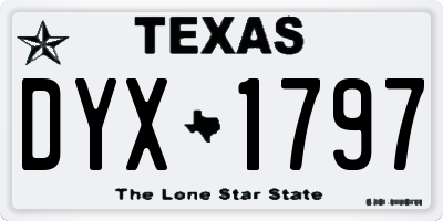 TX license plate DYX1797