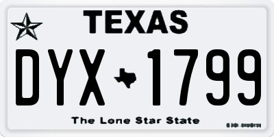 TX license plate DYX1799