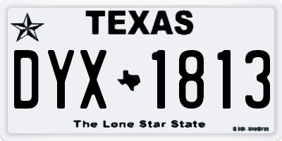 TX license plate DYX1813