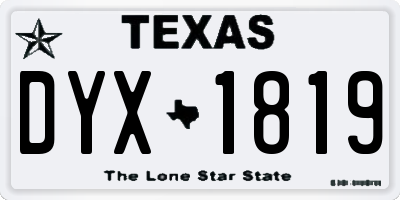 TX license plate DYX1819
