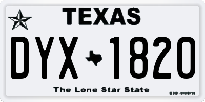 TX license plate DYX1820