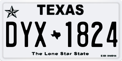 TX license plate DYX1824