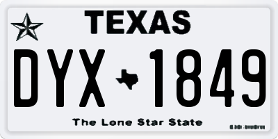 TX license plate DYX1849