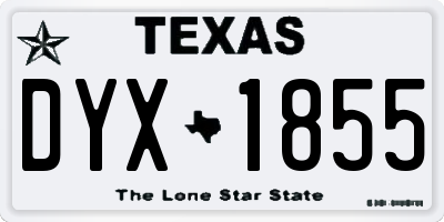 TX license plate DYX1855