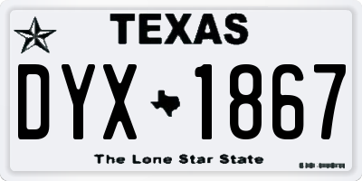 TX license plate DYX1867