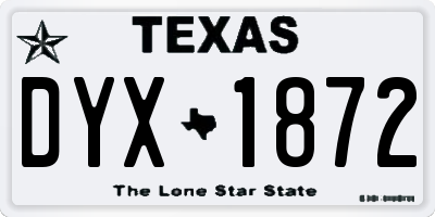 TX license plate DYX1872