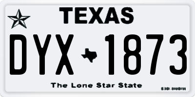 TX license plate DYX1873