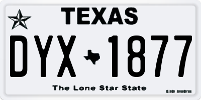TX license plate DYX1877