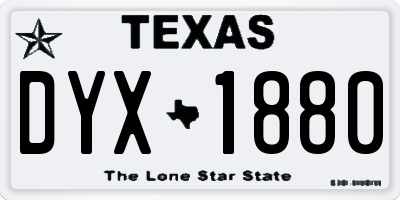 TX license plate DYX1880